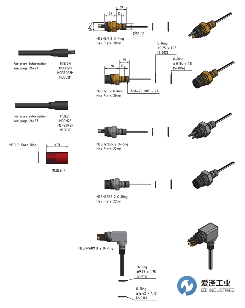 SubConn Micro Circular Double O-ring系列2、3、4、5、6 和 8 芯以及 G2 2、3 和 4 芯 愛澤工業(yè) izeindustries.png