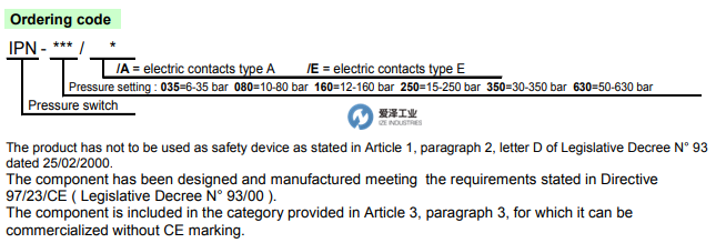 ISOSRL壓力開關IPN系列 愛澤工業(yè) izeindustries.png ISOSRL壓力開關IPN系列 愛澤工業(yè) izeindustries.png